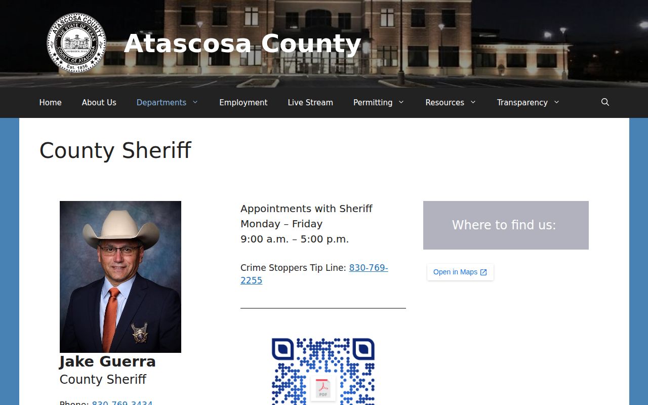 Atascosa County Jail release times and records contacts